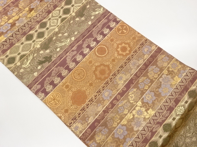 JAPANESE KIMONO / NAGOYA OBI / WOVEN SHOKKOMON & BIRD 